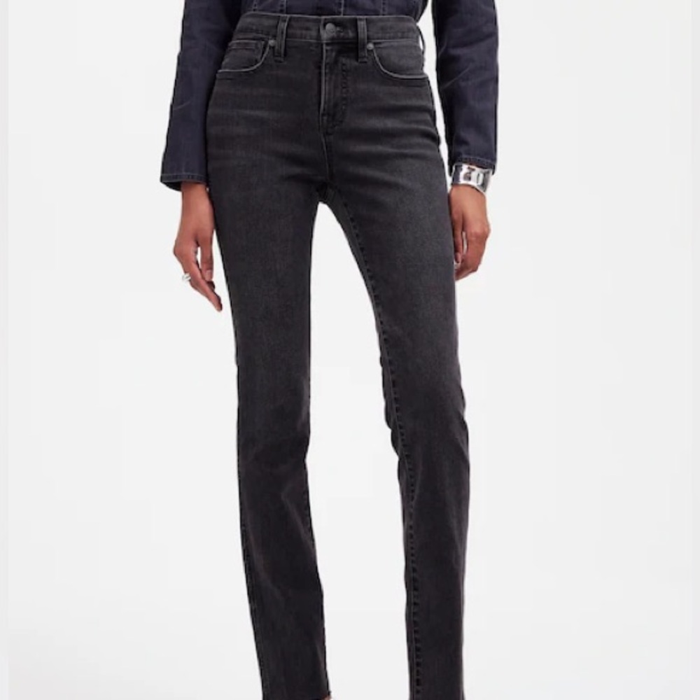 Madewell 9" High-Rise Skinny Jeans in Lunar Black Wash.